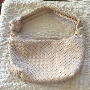 A New Day Cream Woven Hobo Bag